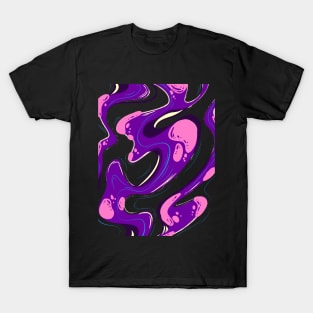 Fluid Pink & Purple Ink Abstract T-Shirt